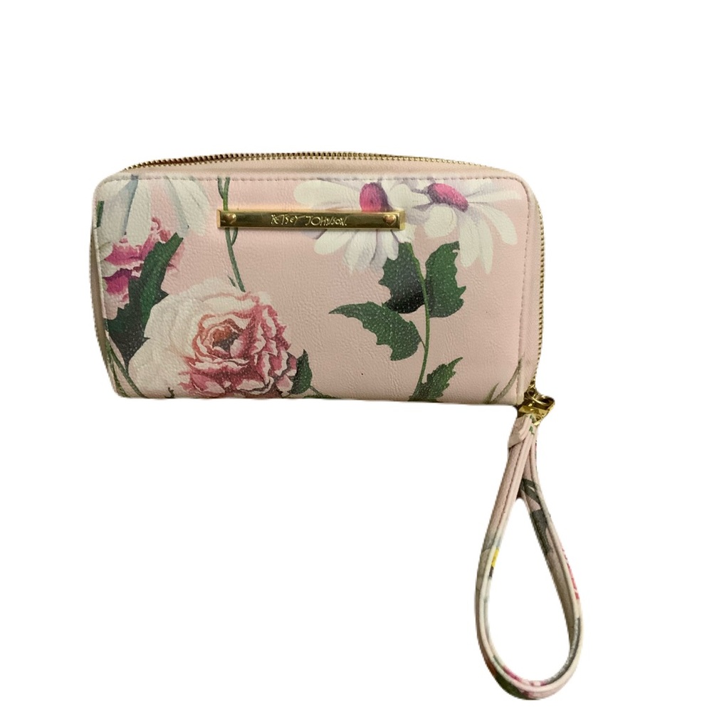 Betsey Johnson Pink Floral Wristlet